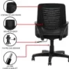 OFFICE (805) Mesh Back Office Chair with Fixed arm rest & Height Adjustment Fabric, Mesh Office Arm Chair - Image 4